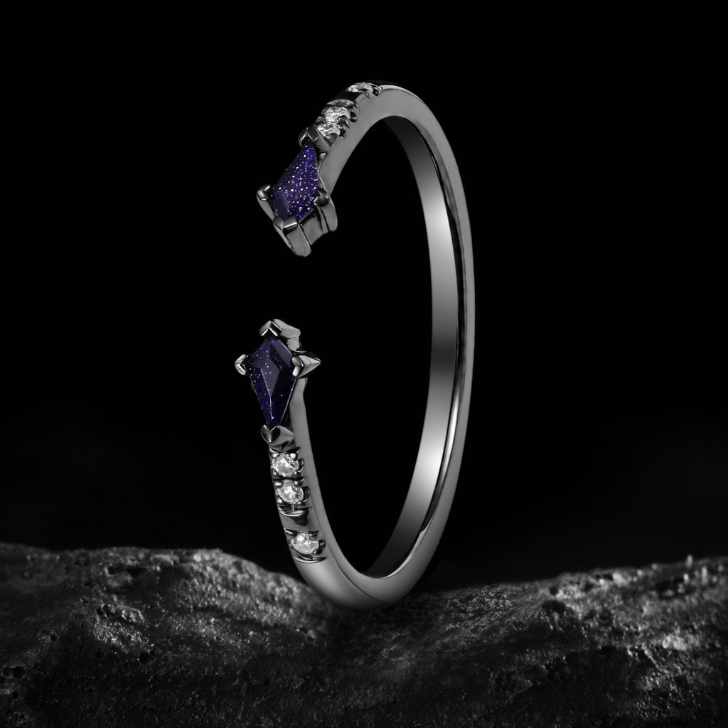 Blue Sandstone Celestial Open Band Ring