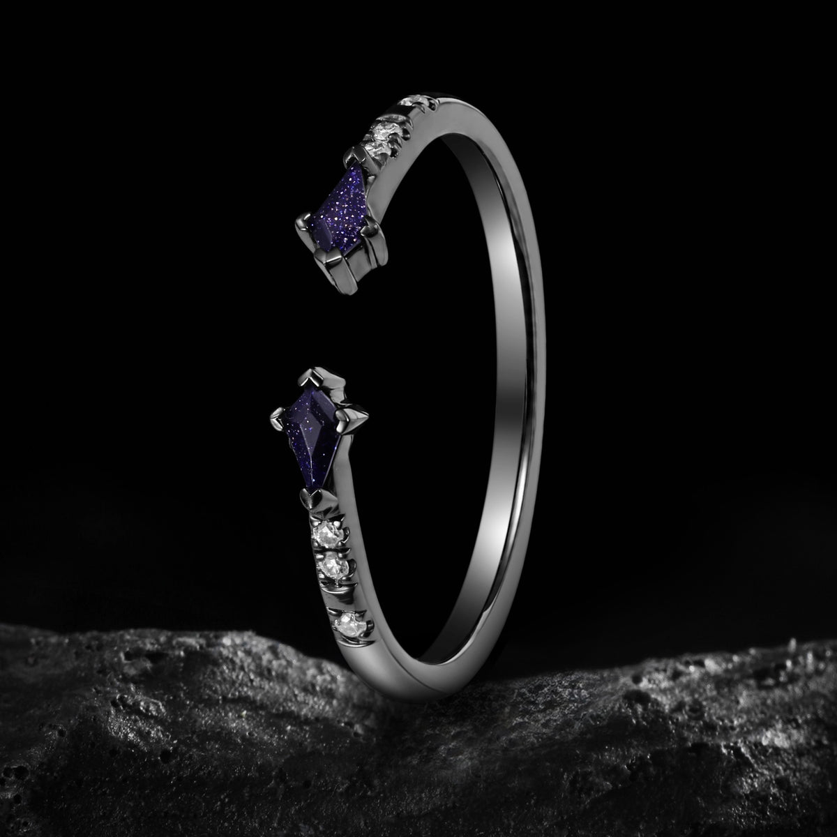 Blue Sandstone Celestial Open Band Ring