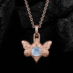 Round Cut Labradorite Vintage Butterfly Pendant Necklace