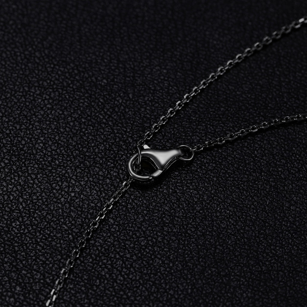 Pear Cut Moss Agate Nightwing Gothic Drop Necklace