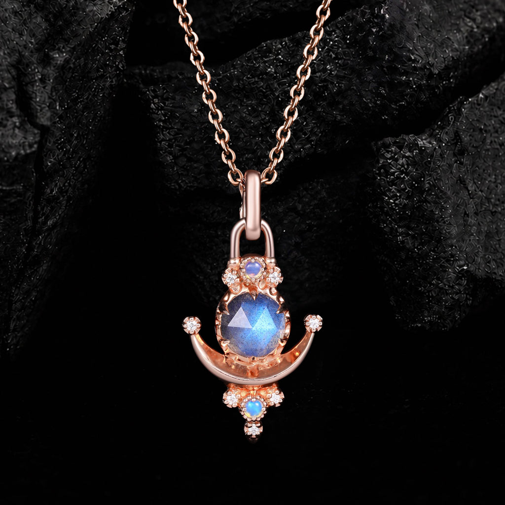 Round Cut Labradorite Moonlit Elixir Pendant Necklace
