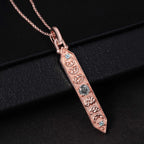 Round Cut Salt & Pepper Diamond Lunar Oracle Talisman Necklace
