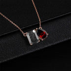 Salt & Pepper Diamond & Garnet Toi Et Moi Necklace