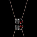 Salt & Pepper Diamond & Garnet Toi Et Moi Necklace