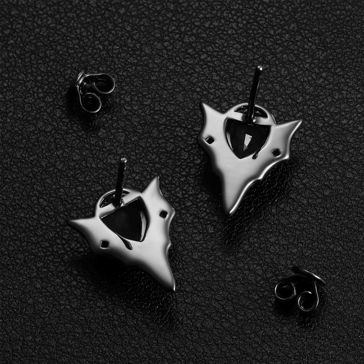 Pear Cut Moss Agate Green Goblin Inspired Gothic Stud Earrings