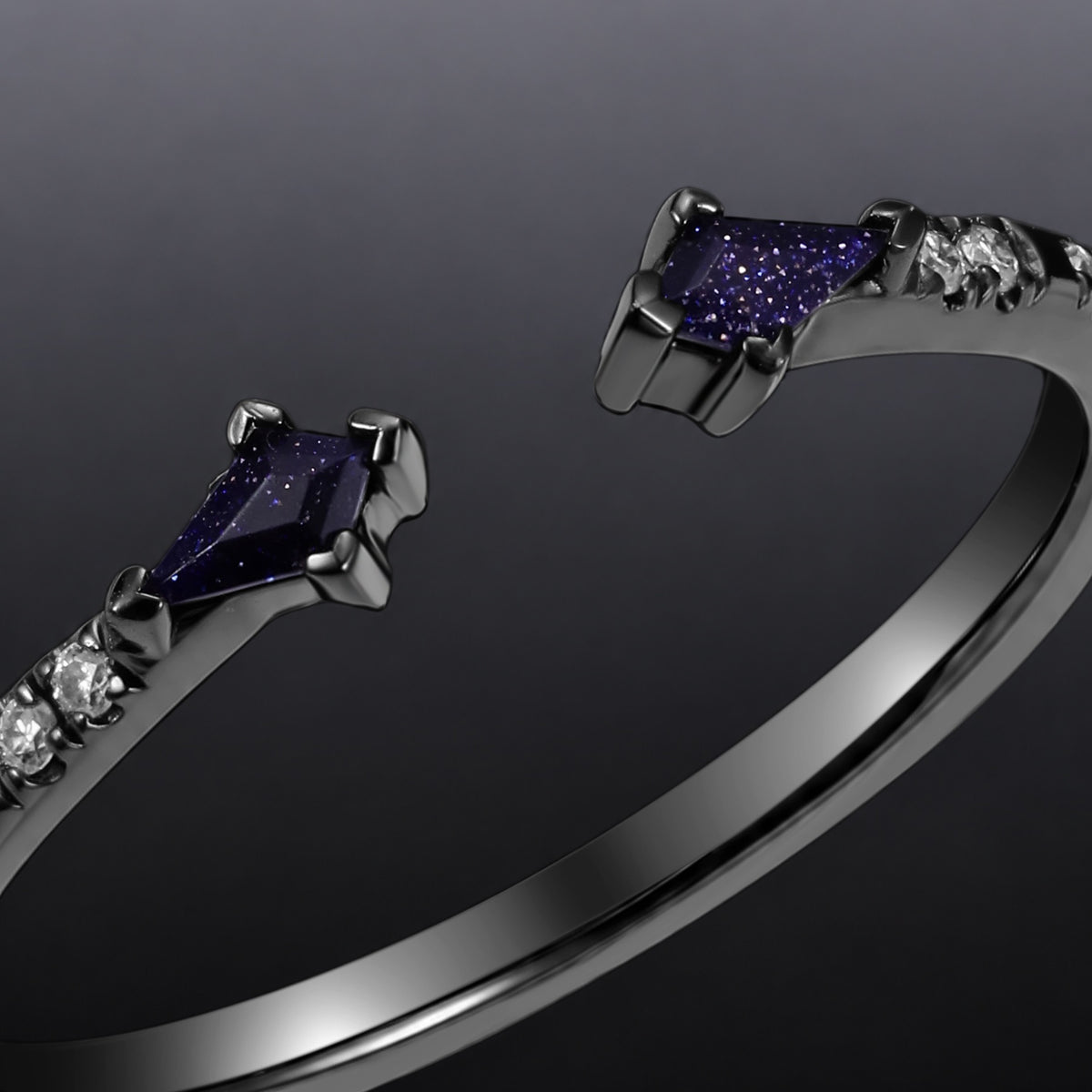Blue Sandstone Celestial Open Band Ring