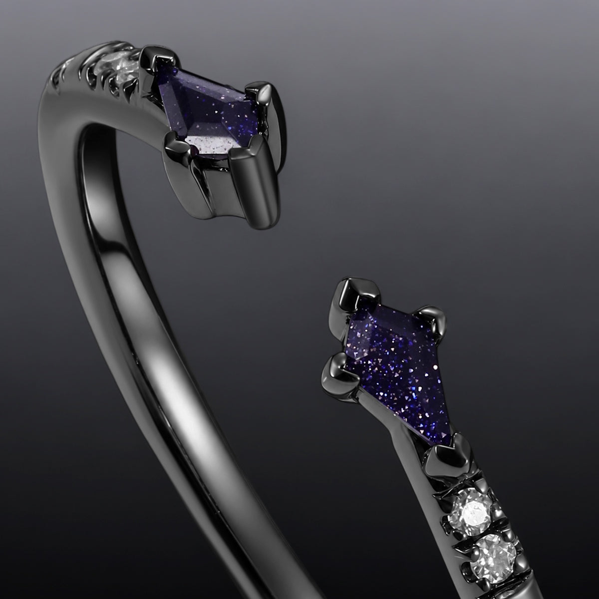 Blue Sandstone Celestial Open Band Ring