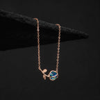 Pear Cut Black Opal Tulip Floral Necklace