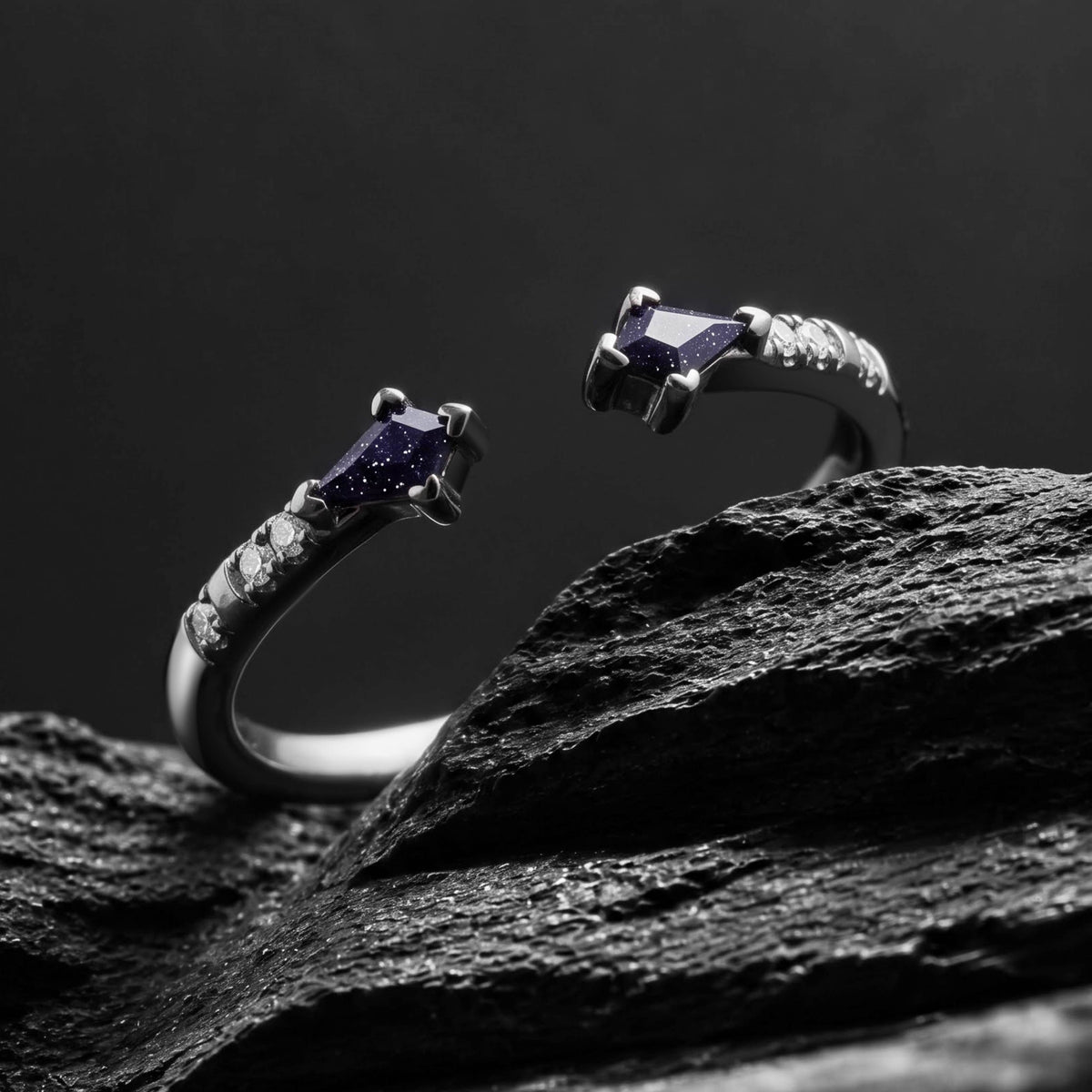 Blue Sandstone Celestial Open Band Ring
