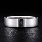 Baguette Cut Black Rutilated Quartz Gender Neutral Band