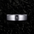 Baguette Cut Black Rutilated Quartz Gender Neutral Band