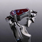 Coffin Cut Lab Alexandrite Demon Wing Gothic Ring