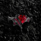 Heart Cut Lab Ruby Demon Heart Gothic Ring