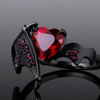 Heart Cut Lab Ruby Demon Heart Gothic Ring
