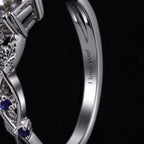 Hexagon Cut Gray Moissanite IvyFlow Split Claw Ring