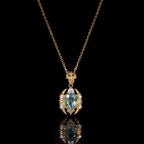 Pear Cut Moss Agate Scorpion Talisman Necklace