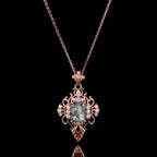 Emerald Cut Moss Agate Sacred Relic Gothic Pendant Necklace