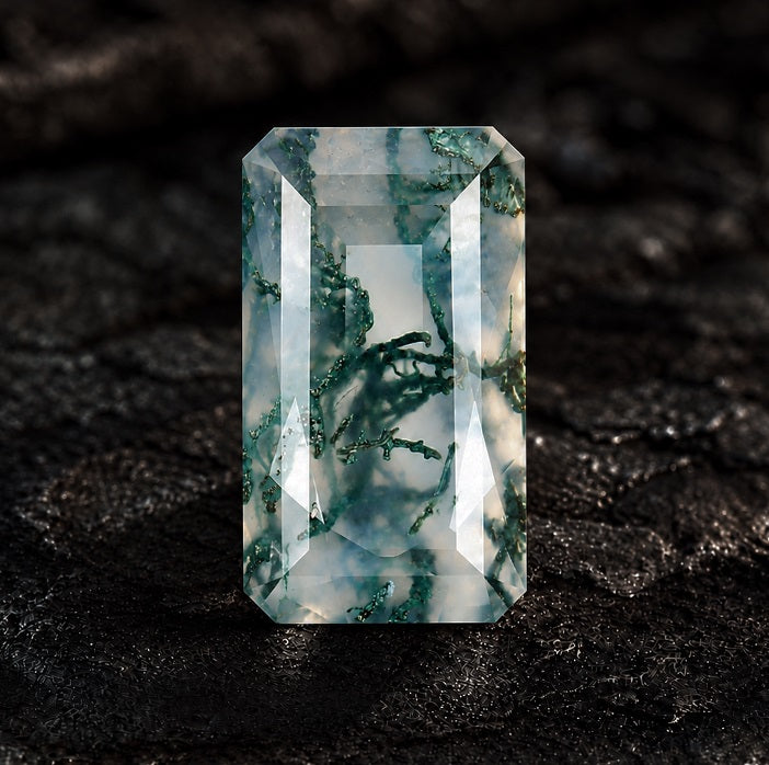 Moss agate gemstone
