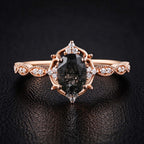 Oval Cut Black Rutilated Quartz Vintage Ring
