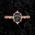Oval Cut Black Rutilated Quartz Vintage Ring