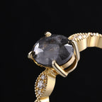 Oval Cut Salt & Pepper Diamond Vintage Ring