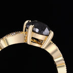 Oval Cut Salt & Pepper Diamond Vintage Ring
