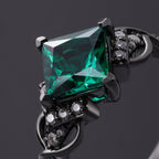 Princess Cut Lab Emerald Infinity Pavé Ring