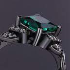 Princess Cut Lab Emerald Infinity Pavé Ring