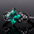 Princess Cut Lab Emerald Infinity Pavé Ring