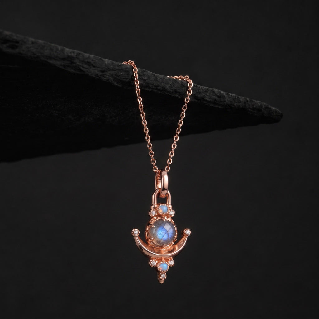 Round Cut Labradorite Moonlit Elixir Pendant Necklace