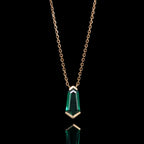 Shield Cut Lab  Emerald Geometric Pendant Necklace