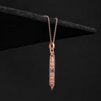 Round Cut Salt & Pepper Diamond Lunar Oracle Talisman Necklace