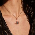 Pear Cut Moss Agate Radiant Arrow Gothic Pendant Necklace