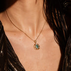 Pear Cut Moss Agate Scorpion Talisman Necklace