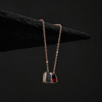 Salt & Pepper Diamond & Garnet Toi Et Moi Necklace