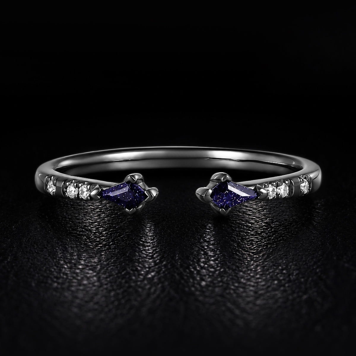 Blue Sandstone Celestial Open Band Ring