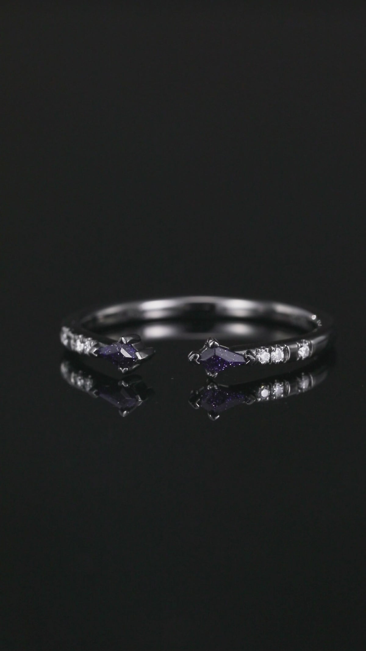 Blue Sandstone Celestial Open Band Ring